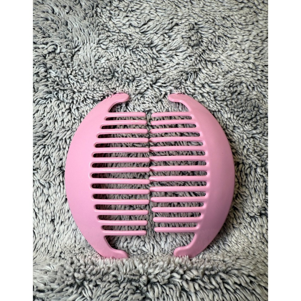 Vintage Goody Tzer Pink Hair Combs 80s Retro Interlocking Combs 2pc Set 4.5"
